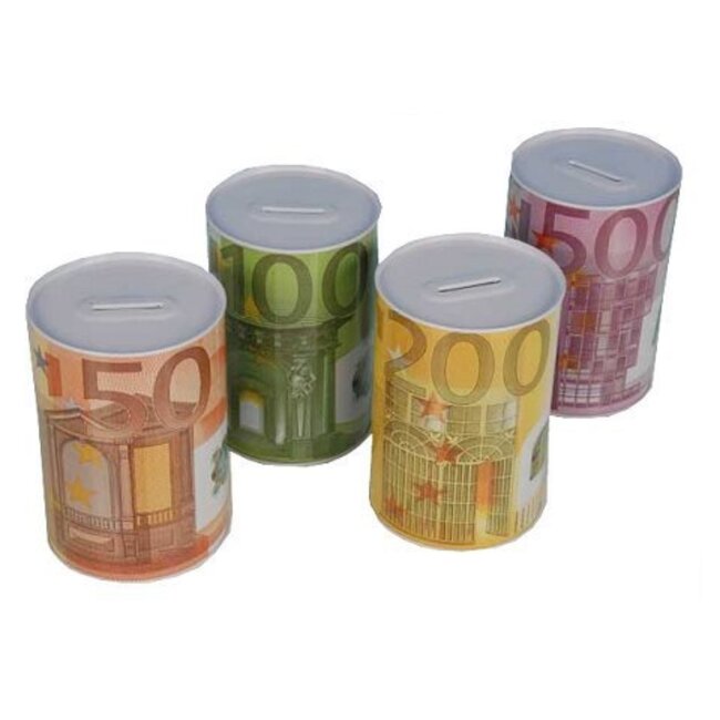 Benson Spaarpot - Eurobriefjes design - 8 x 13 cm - Assorti - per stuk