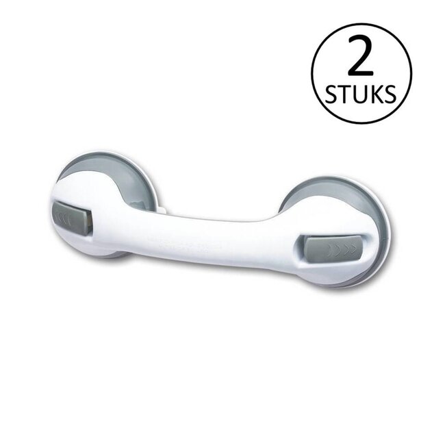 Benson Multifunctionele handgreep met zuignappen - 29,5 cm - set van 2 - wit of wit/grijs