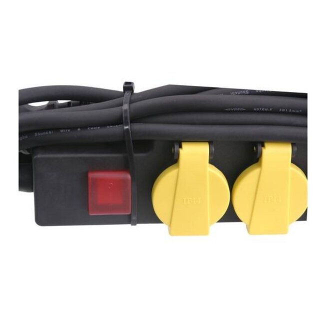 Benson Stekkerdoos - 4-voudig - Spatwaterdicht - 3 meter kabel - Met schakelaar - Zwart