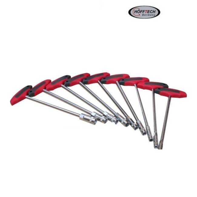 Hofftech Dopsleutelset - T-Greep - 6-14 mm - 9 delig - Ergonomisch - Chroom-Vanadiumstaal