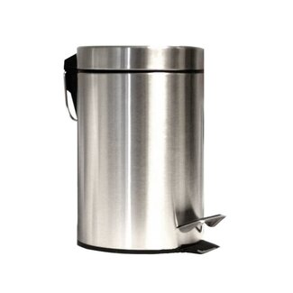Benson Stijlvolle ronde pedaalemmer - RVS - 3 liter - vingerafdrukvrij - uitneembare binnenemmer