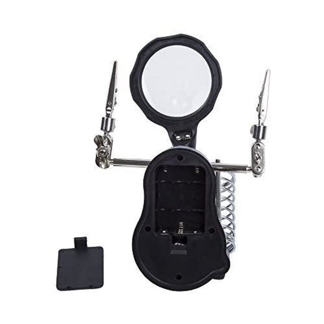 Benson Derde handje met LED-verlichting en vergrootglas - precisiewerk en soldeerwerk - 7 cm zwanenhals - 2 lenzen - soldeerbouthouder