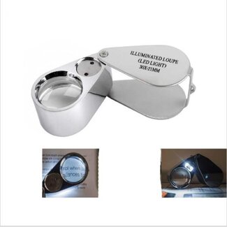Benson Vergrootglas loupe - 40x vergroting - LED-verlichting - compact en draagbaar