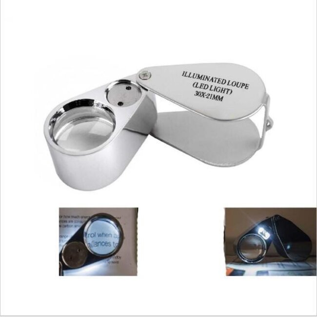 Benson Vergrootglas loupe - 40x vergroting - LED-verlichting - compact en draagbaar