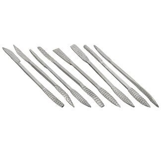 Benson 8-delige houtrasp set - massief staal - ideaal voor hout en speksteen - 185 mm