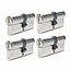 Stahlex Euro profielcilinder - gelijksluitend - 60 mm - 4 stuks - inclusief 6 sleutels