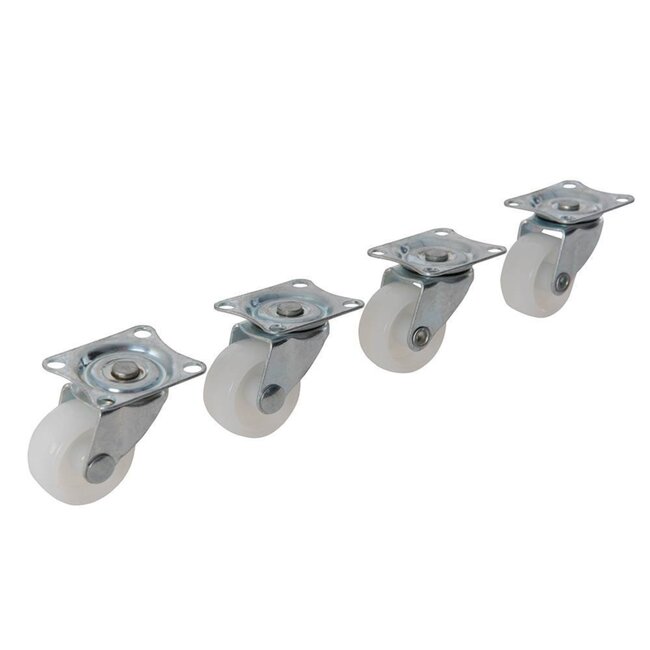 Benson Set zwenkwielen - 32 mm diameter - wit - 12 kg draagvermogen - 4 stuks