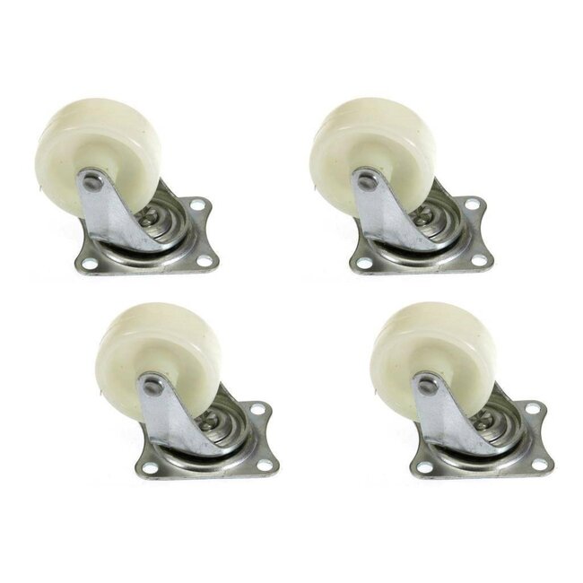 Benson Zwenkwielset - Ø 40 mm - Wit - Max. 25 kg - 4 stuks