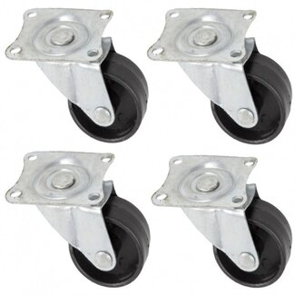 Benson Zwenkwiel - 50 mm - Zwart - 25 kg draagvermogen - Set van 4