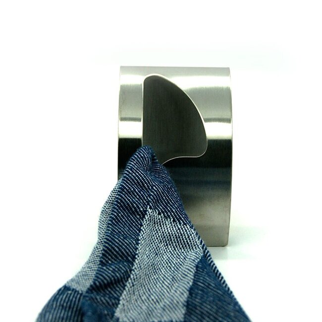 Benson Set van 10 handdoekhaken - geborsteld RVS - 50 x 85 mm - strak design