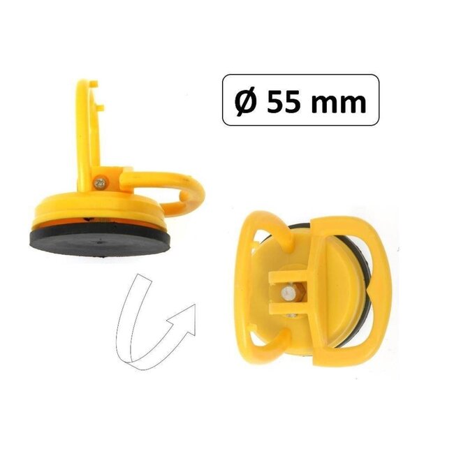 Benson Compacte vacuümzuignap - 55 mm - 11 kg trekkracht - geel - per stuk