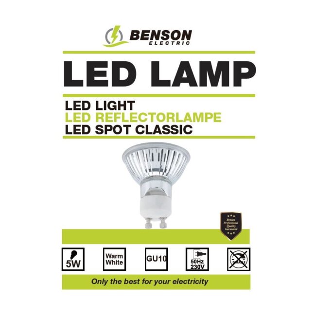 Benson LED spot - warmwit 3000K - 5W - GU10 - 230V - IP54