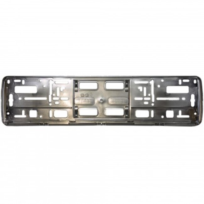 Utsch kentekenplaathouder kunststof - kliksysteem met klaplat - 52 x 11 cm - chroom - voor standaard EU kentekenplaten