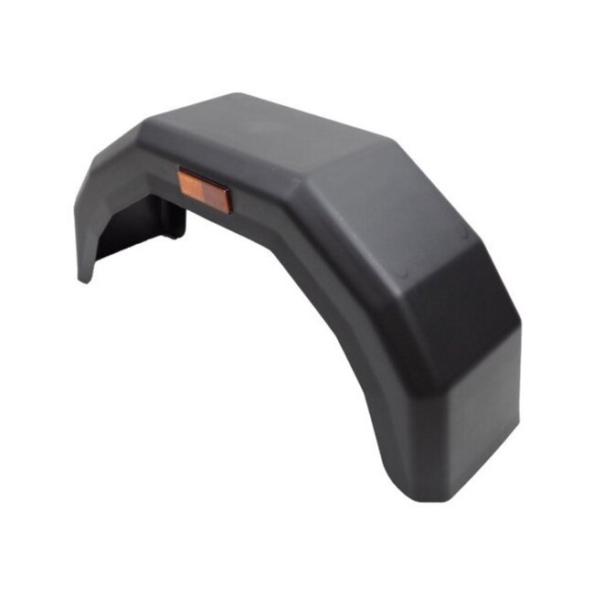 Benson Spatbord aanhangwagen - kunststof - 10 inch - oranje reflector - zwart