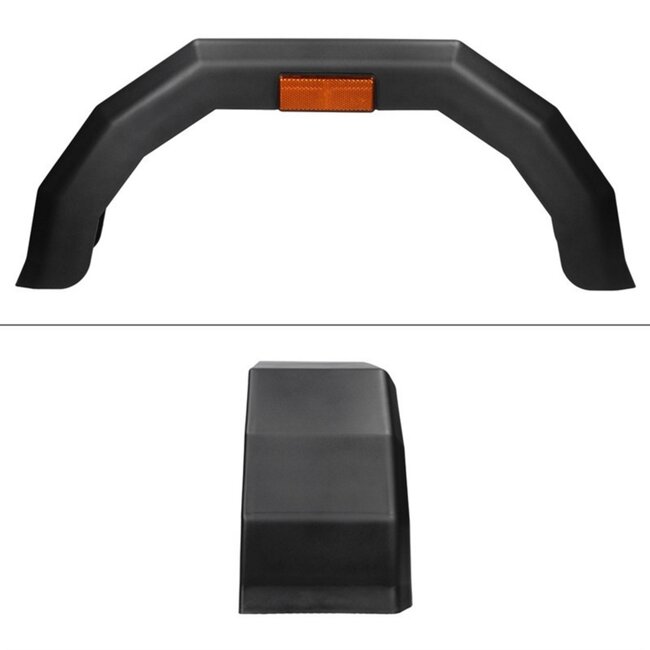 Benson Spatbord aanhangwagen - kunststof - 10 inch - oranje reflector - zwart