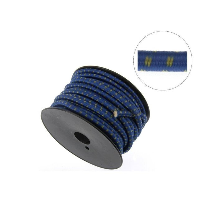 Benson Elastiek op rol - 20 meter - 8 mm - weerbestendig - blauw/geel