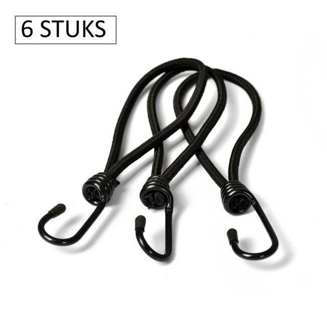 Benson Set spanelastieken met haak - 20 cm - maximale rek 50% - 6 stuks