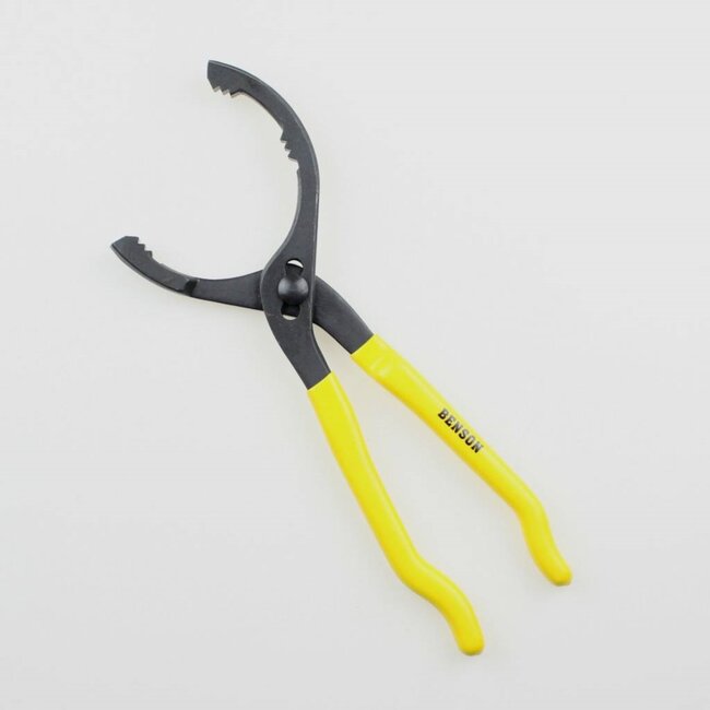 Benson Verstelbare oliefiltertang - rubberen handvat - zelfklemmend - 63-116 mm - geel