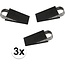Benson Set van 3 rubberen deurstoppers - wigmodel met RVS beugel - 3 cm hoog