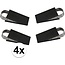 Benson Rubberen deurstopper set - RVS beugel - Wigmodel - 3 cm - 4 stuks