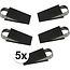 Benson Set van 5 rubberen deurstoppers - wigmodel met RVS beugel - 3 cm hoog