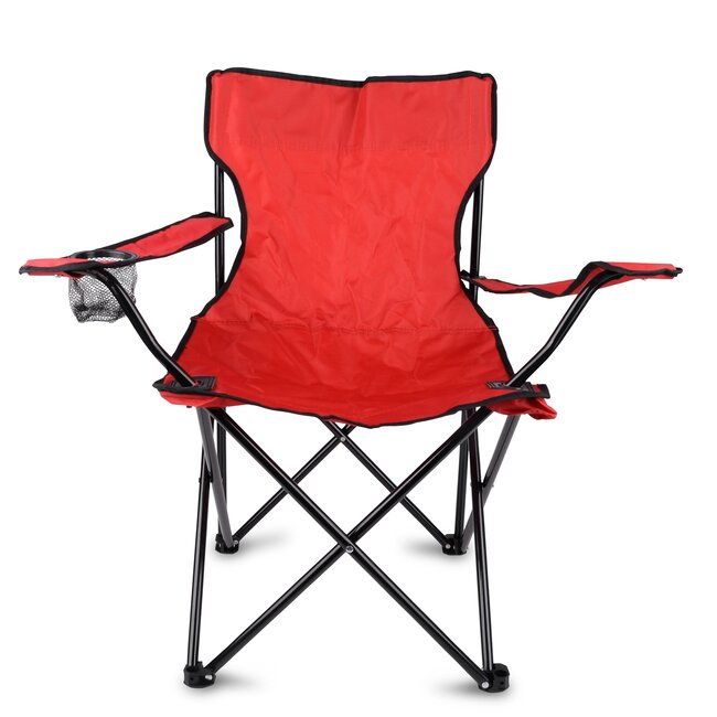 Benson Opvouwbare campingstoel met leuning - antislip voeten - draagtas - zithoogte 40 cm - max. 110 kg