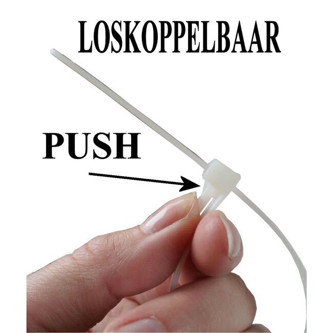 Hofftech Hersluitbare kabelbinders - 7.6 x 300 mm - wit - set van 50 stuks