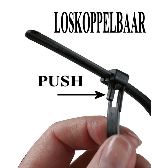 Hofftech Hersluitbare kabelbinders - 7.6 x 300 mm - Zwart - 50 stuks - Herbruikbaar en losneembaar