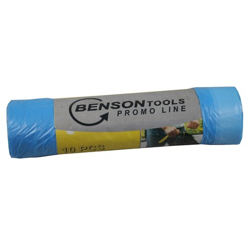 Benson Vuilniszak 60 liter met Trekband - 12.5 Mic - 10 stuks Benson Vuilniszak 60 liter met Trekband - 12.5 Mic - 10 stuks