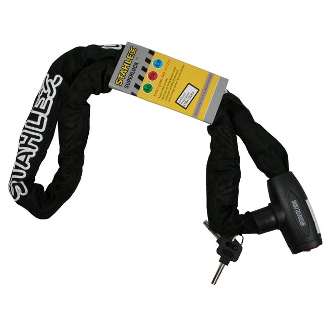 Stahlex Kettingslot - Gehard Staal - Supersafe Cilinder - 8 x 1200 mm - Zwart