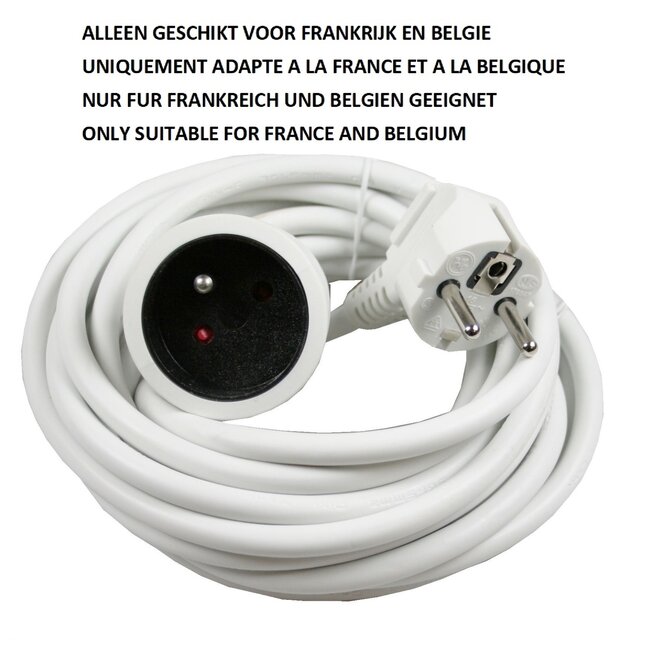 Benson Verlengsnoer met penaarde - 5 meter - 3x1,5 mm² - wit