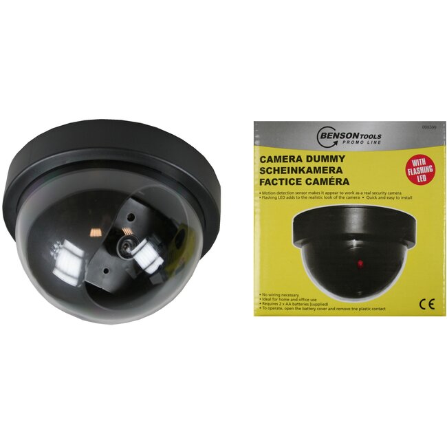 Benson Dummy beveiligingscamera - sensor en LED - 2 stuks - binnen en buiten - eenvoudig te installeren