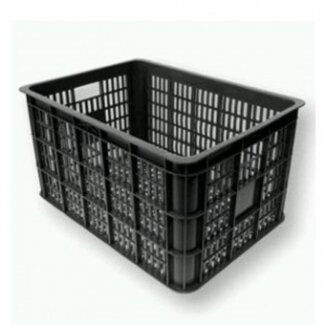 Lastpak Stevige fietskrat kunststof - zwart - 50L - geperforeerde bodem - 48x35x26 cm