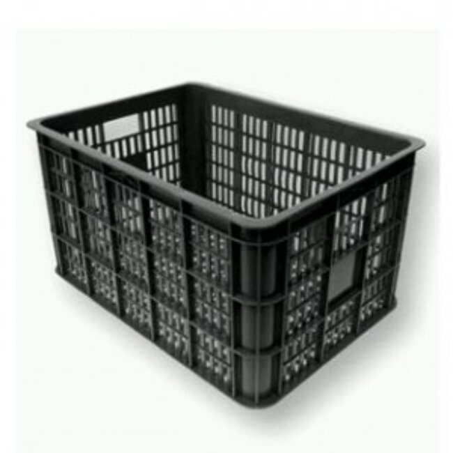 Lastpak Stevige fietskrat kunststof - zwart - 50L - geperforeerde bodem - 48x35x26 cm