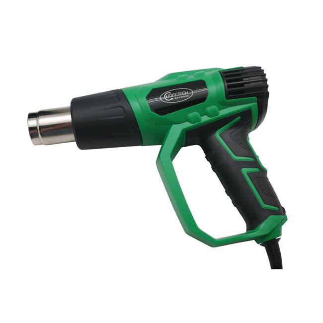 Hofftech Krachtig heteluchtpistool - 2000W - instelbare temperatuur - groen - inclusief accessoires