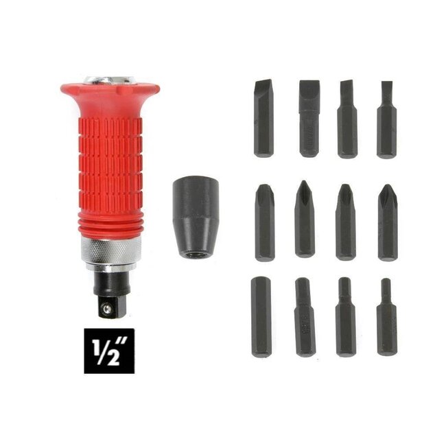 Hofftech Schroevendraaierset - Platkop, Kruis & Inbusbitjes - 13-delig - Verchroomd Staal