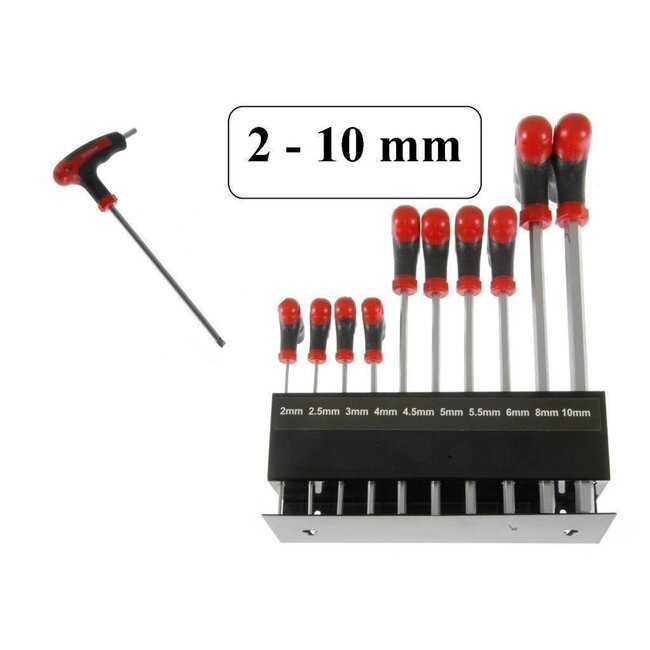 Benson Torx schroevendraaierset - T-vorm - Antislip - 10-delig - Inclusief wandhouder