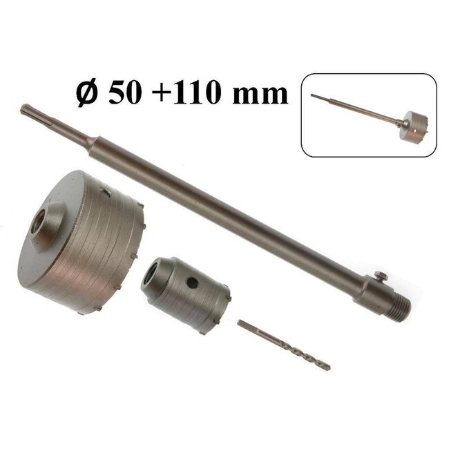 Hofftech Dozenboor set - SDS+ - 50 mm en 110 mm - Voor steen en licht beton