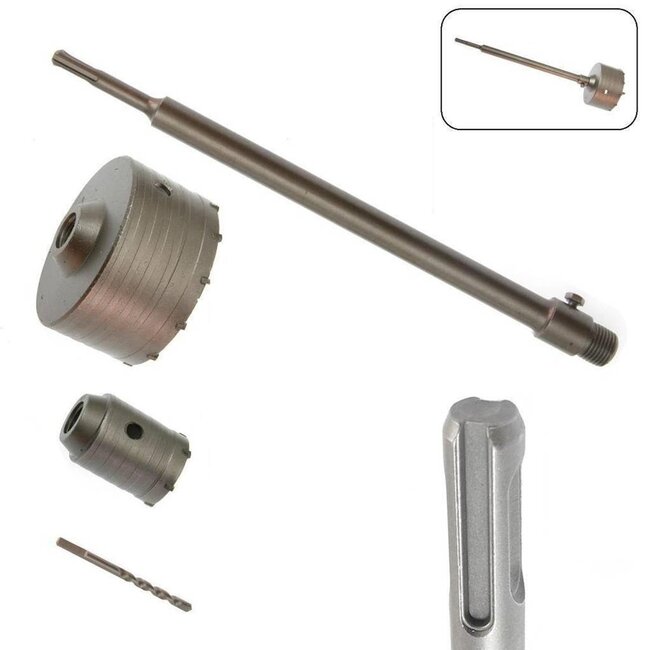 Hofftech Dozenboor set - SDS+ - 50 mm en 110 mm - Voor steen en licht beton