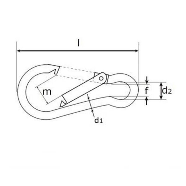 Benson Musketonhaak - Karabijnhaak - Lichtgewicht Aluminium - 6 x 60 mm - 10 stuks