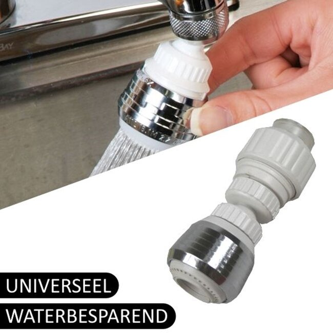 Benson Roterende kraansproeier - 360 graden draaibaar - 2 standen - chroom/wit