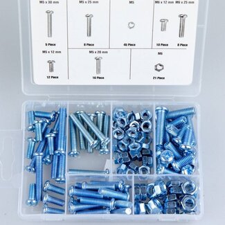 Benson Assortiment bouten en moeren - verzinkt - 125-delig - met handige box
