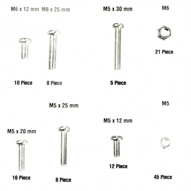 Benson Assortiment bouten en moeren - verzinkt - 125-delig - met handige box