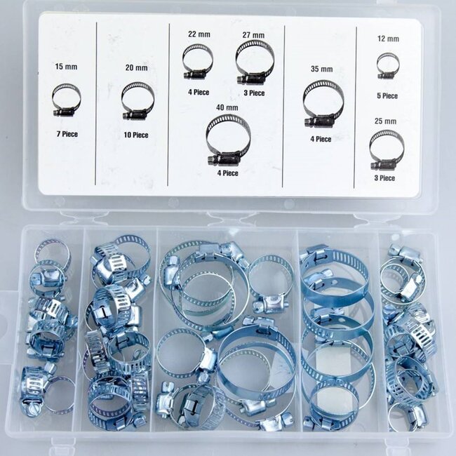 Benson Assortimentsdoos - 40 slangklemmen - Diverse maten - Hoogwaardige grip - Handige opbergdoos