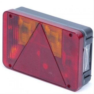 Benson Caravan achterlicht links - 5 functies - compleet met lampen en bevestigingsmateriaal - 220 x 140 mm - rood