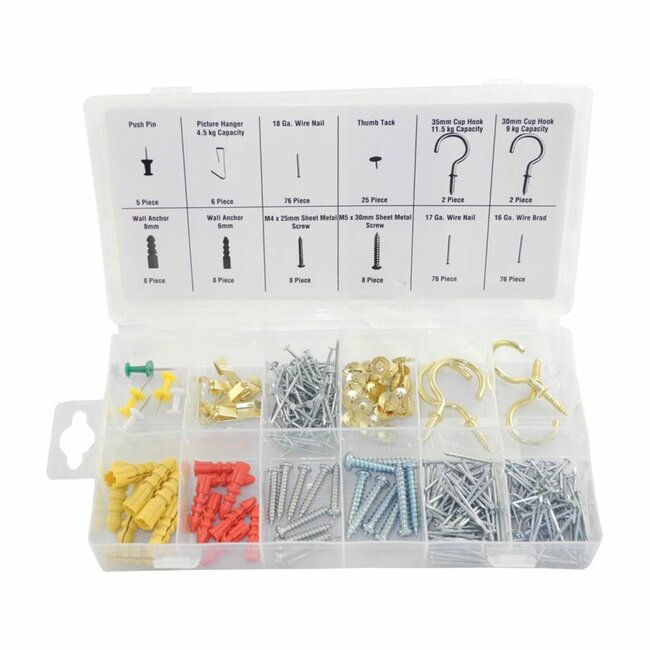 Benson Complete huishoudelijke ijzerwarenmix - 300 stuks - assortimentsdoos - duurzaam materiaal