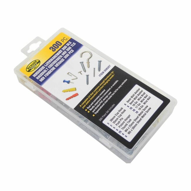 Benson Complete huishoudelijke ijzerwarenmix - 300 stuks - assortimentsdoos - duurzaam materiaal