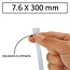 Hofftech Hersluitbare kabelbinders - 7.6 x 300 mm - wit - set van 50 stuks