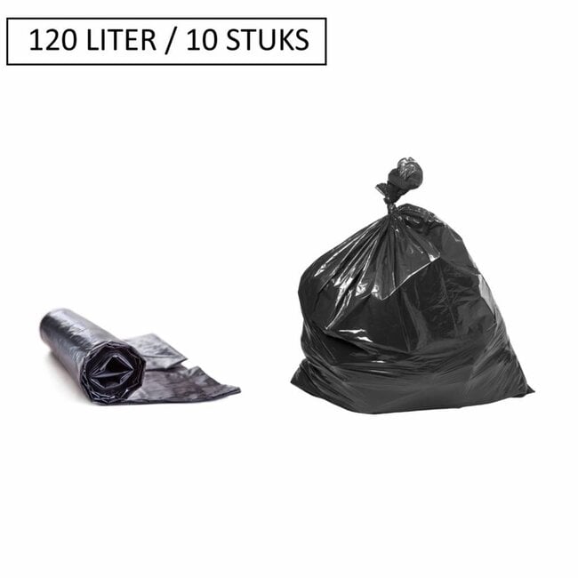 Benson Extra dikke vuilniszakken - 120 liter - 29 micron - 10 stuks - Grijs