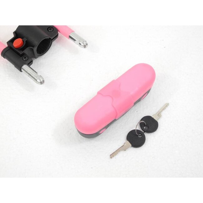 Stahlex Kleurrijk beugelslot - dubbelzijdige vergrendeling - weerbestendig - 9,5 x 24 cm - roze